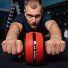 Ролик для пресса ONLYTOP, 28х16х16 см, с ковриком, цвет красный - Фото 4