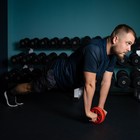 Ролик для пресса ONLYTOP, 28х16х16 см, с ковриком, цвет красный - Фото 6