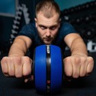 Ролик для пресса ONLYTOP, 28х16х16 см, с ковриком, цвет синий - фото 6302601