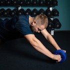 Ролик для пресса ONLYTOP, 28х16х16 см, с ковриком, цвет синий - фото 43595415