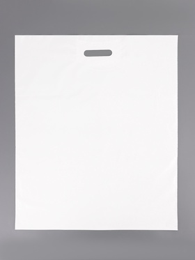 Пакет полиэтиленовый с вырубной ручкой, белый 50-60 См, 70 мкм (комплект 50 шт)