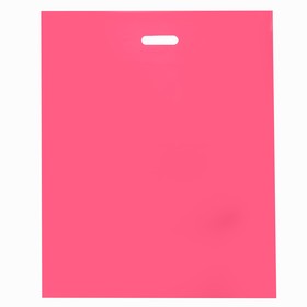 Пакет полиэтиленовый с вырубной ручкой, Розовый 50-60 См, 70 мкм