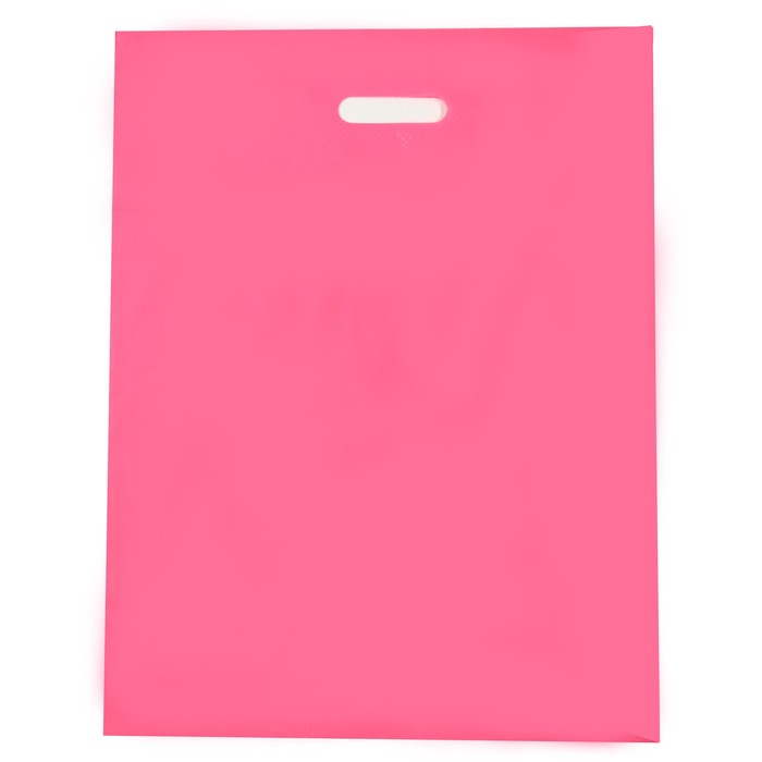 Пакет полиэтиленовый с вырубной ручкой, Розовый 40-50 См, 60 мкм