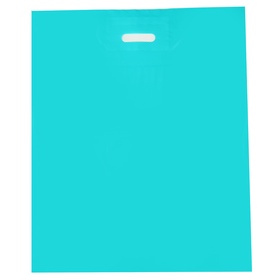 Пакет полиэтиленовый с вырубной ручкой, Бирюзовый 40-50 См, 60 мкм (комплект 50 шт)