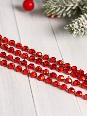 Бусы на ёлку «Шарики с гранями», 2.7 метров, d=6 мм, МИКС