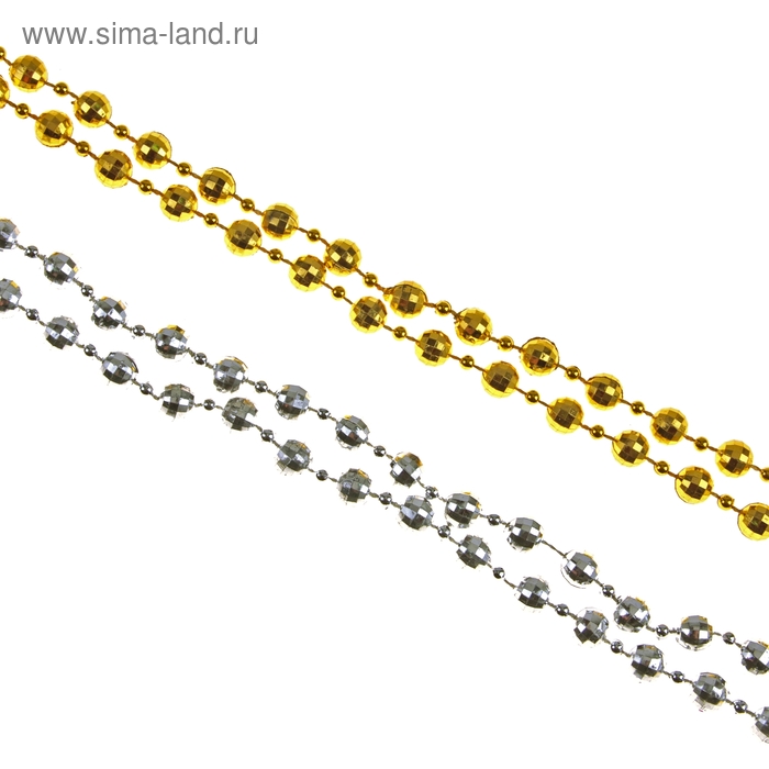 Бусы на ёлку 4,5 м "Шарики диско" d-8 мм, микс - Фото 1