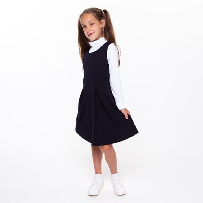 Сарафан школьный для девочки, синий, рост 128 см