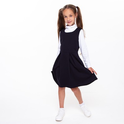 Сарафан школьный для девочки, синий, рост 128 см