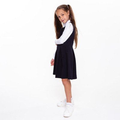 Сарафан школьный для девочки, синий, рост 128 см