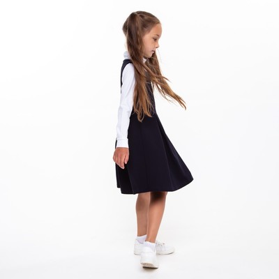 Сарафан школьный для девочки, синий, рост 128 см