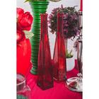 Ваза «Стрелка», четырехгранная, 200 мл, d отверстия=2 см, 29×5.5 см, керамика, бордовая - Фото 2