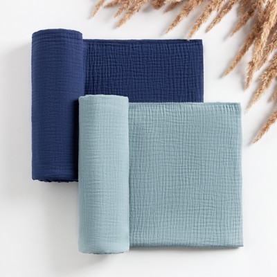 Набор пелёнок муслиновых Крошка Я «Indigo» 130×100 см, 2 шт., 100 хлопок