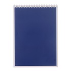 Блокнот А5, 40 листов в клетку на гребне "Синий", обложка мелованный картон, ВД лак, блок офсет - фото 319728227