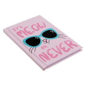 

Записная книжка А6, 64 листа в точку "Мяяяу", твёрдая обложка, матовая ламинация, блёстки, блок офсет