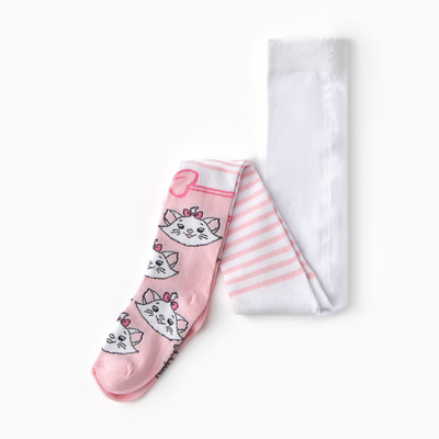 Колготки детские «Мари», Коты аристократы, рост 86-92 см, цвет белый/розовый