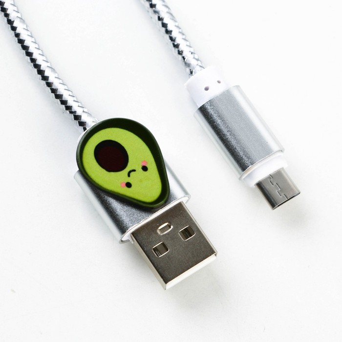 Кабель с доп элементом Micro USB, цвет микс - фото 1911736841