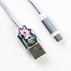 Кабель с доп элементом Micro USB, цвет микс - Фото 5