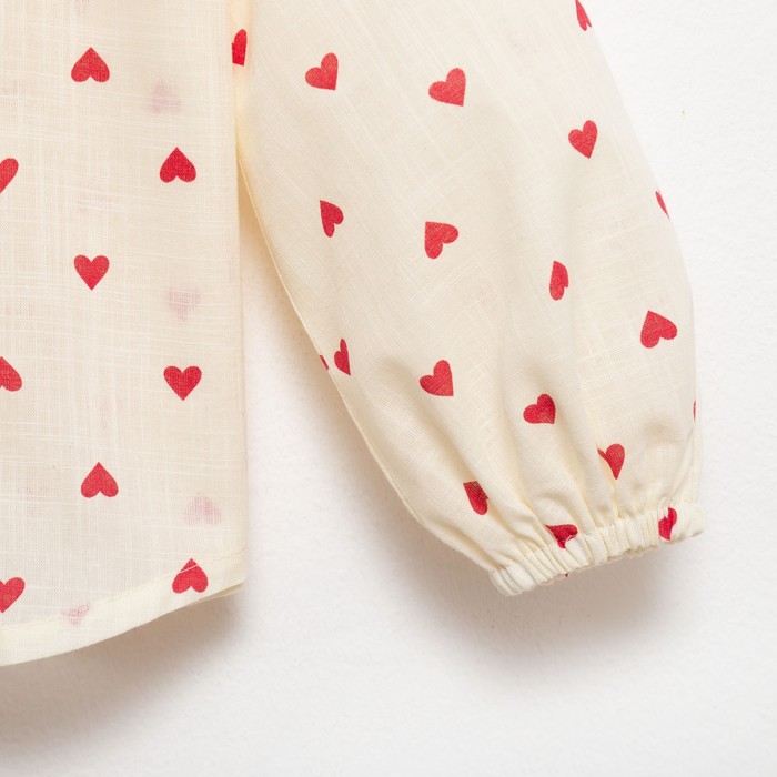 Блузка для девочки MINAKU: Cotton Collection цвет бежевый, рост 116 - фото 1927904708