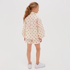 Блузка для девочки MINAKU: Cotton Collection, бежевая, рост 116 см - Фото 4