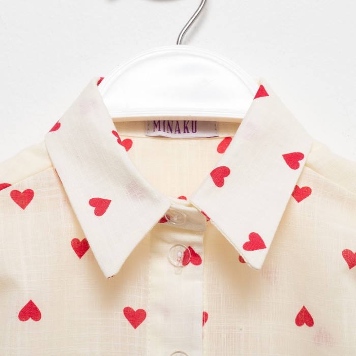 Блузка для девочки MINAKU: Cotton Collection цвет бежевый, рост 116 - фото 1927904704