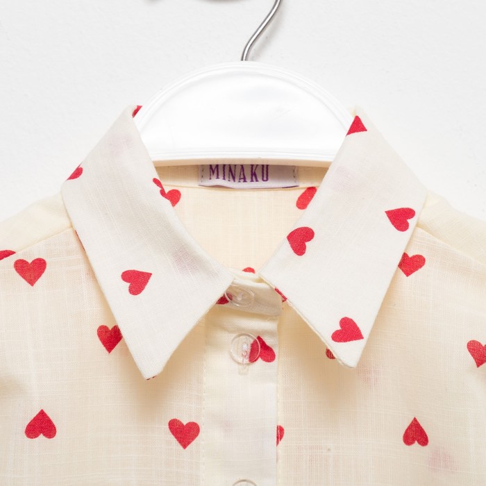 Блузка для девочки MINAKU: Cotton Collection цвет бежевый, рост 116 - фото 1927904707
