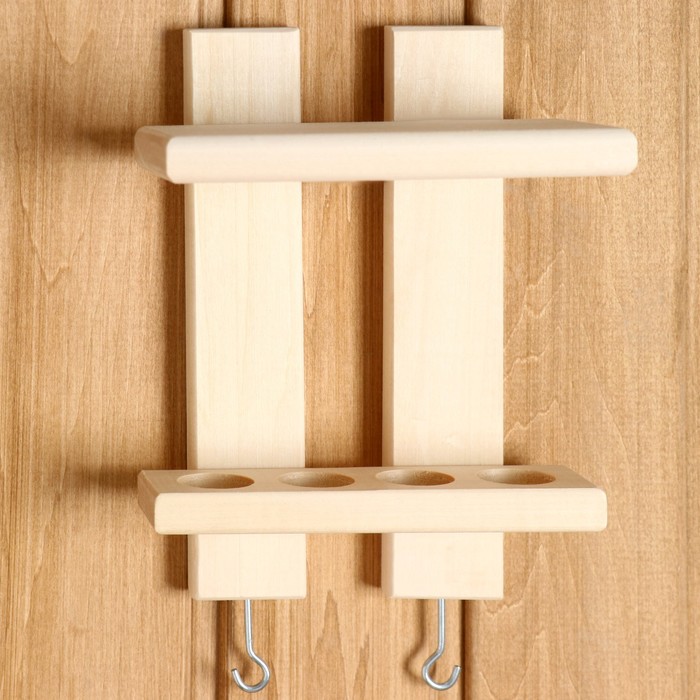 Полочка для масел и мыла 2 кр из липы 20х15х9 см