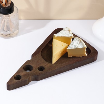 Доска для сыра Adelica «Для подачи», 24×14×1,8 см, массив берёзы, цвет шоколадный