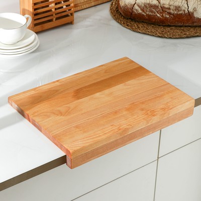 Доска разделочная с упором Adelica «Мастер шеф», 36×26×1.8 см, пропитана минеральным маслом, дерево берёза