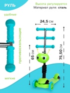 Самокат 2 в 1 GRAFFITI, с корзинкой, колёса PU 120/75 мм, цвет салатовый - Фото 2