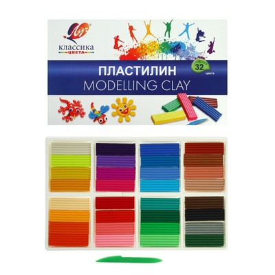 Пластилин «Луч. Классика цвета», 32 цвета, 640 г