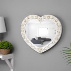 Зеркало настенное "Сердце" ,41х35 см, белый с золотом - фото 318887139