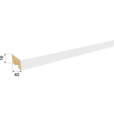 Интерьерная рейка МДФ «Бриона», 2680×40×16 мм, цвет белый