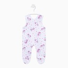 Ползунки длинные детские, цвет белый/розовый, рост 68 см 7613308