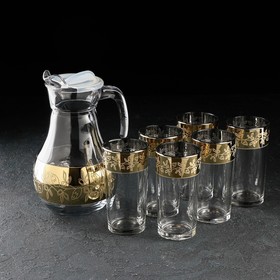 Набор питьевой с гравировкой и напылением «Мия», 7 предметов: кувшин 1 л, стаканы 230 мл, 6 шт