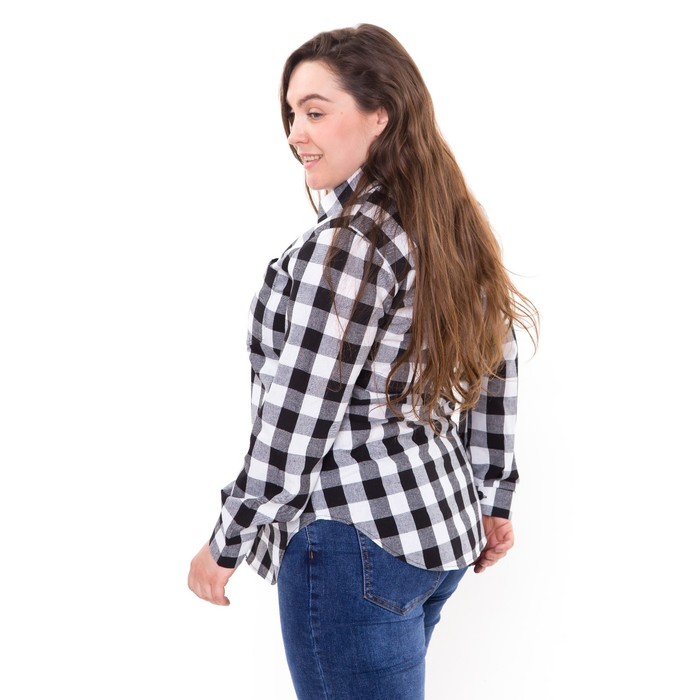 Рубашка женская, чёрно-белая клетка, размер 50 54358