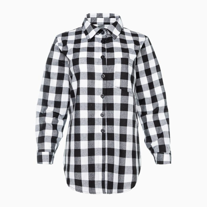 Рубашка женская, чёрно-белая клетка, размер 50 54358