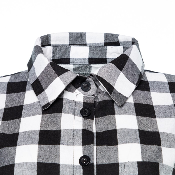 Рубашка женская, чёрно-белая клетка, размер 50 54358