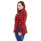 Рубашка женская, красно-чёрная клетка, размер 58 - фото 49182728
