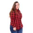 Рубашка женская, красно-чёрная клетка, размер 58 - фото 49182730