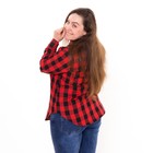 Рубашка женская, красно-чёрная клетка, размер 58 - фото 49182731