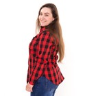 Рубашка женская, красно-чёрная клетка, размер 58 - фото 49182732