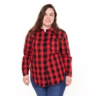 Рубашка женская, красно-черная клетка, размер 60 - фото 9746651