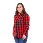 Рубашка женская, красно-черная клетка, размер 60 - фото 51072500