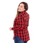 Рубашка женская, красно-черная клетка, размер 60 - фото 51072504