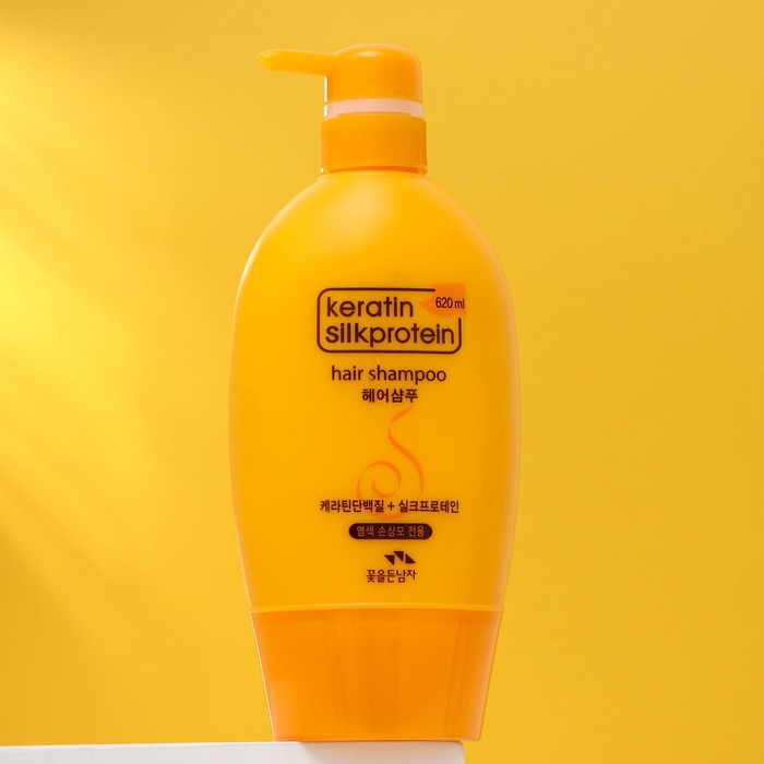 Увлажняющий шампунь с протеинами шелка "Flor de Man Keratin Silkprotein Hair Shampoo", 620 мл - Фото 1