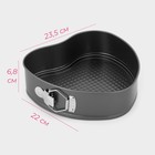 Форма для выпечки Доляна «Элин. Сердце», 23.5×22×6.8 см, разъёмная, антипригарное покрытие, чёрная - Фото 2