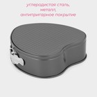 Форма для выпечки Доляна «Элин. Сердце», 23.5×22×6.8 см, разъёмная, антипригарное покрытие, чёрная - Фото 3