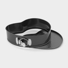 Форма для выпечки Доляна «Элин. Сердце», 25.5×23.5×6.6 см, съёмное дно, антипригарное покрытие, цвет чёрный - Фото 4