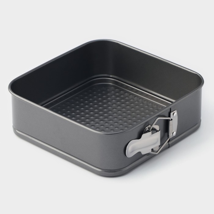 Форма для выпечки Доляна «Элин. Квадрат», 20×6.5 см, съёмное дно, антипригарное покрытие, цвет чёрный - Фото 1