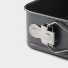 Форма для выпечки Доляна «Элин. Квадрат», 20×6.5 см, съёмное дно, антипригарное покрытие, цвет чёрный - Фото 3